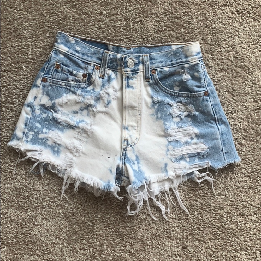 Levi High Waisted American Flag Jean Shorts